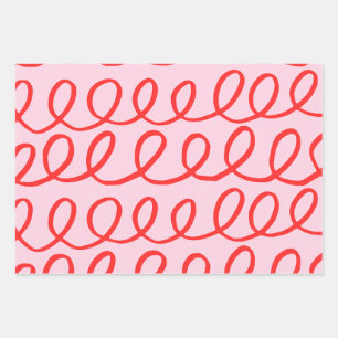 Hoja De Papel De Regalo Pink and Red Abstract Wrapping Paper