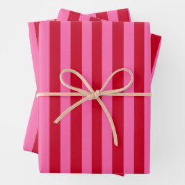 Hoja De Papel De Regalo Pink and Red Peppermint Stripes