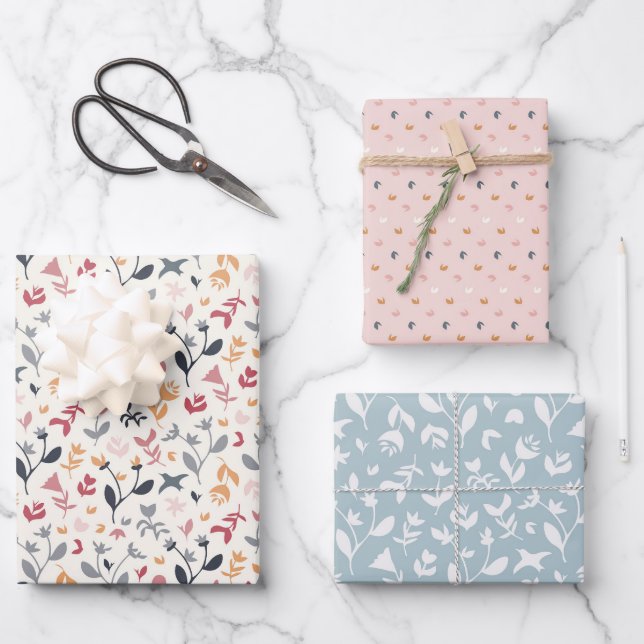 Hoja De Papel De Regalo Pink & Blue  (Anverso)