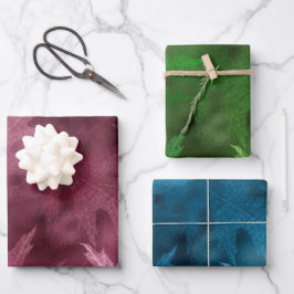 HOJA DE PAPEL DE REGALO PINK BLUE GREEN FALL AUTUMN LEAVES WRAPPING PAPER