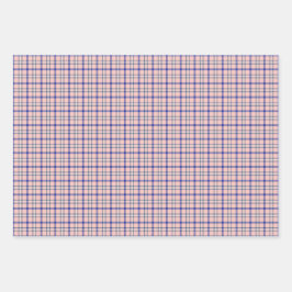 Hoja De Papel De Regalo Pink Blue Plaid Classic Pattern Retro