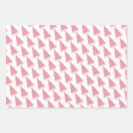 Hoja De Papel De Regalo Pink Bow Pink Christmas Tree