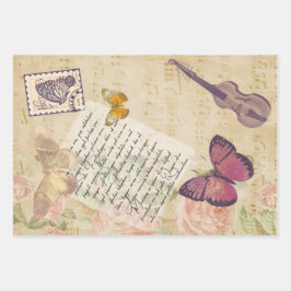Hoja De Papel De Regalo Pink Butterfly Symphony