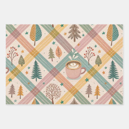 Hoja De Papel De Regalo Pink Checkered Holiday Wrapping Paper