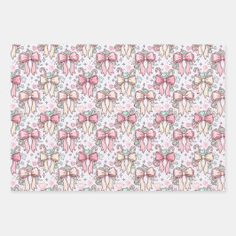 Hoja De Papel De Regalo Pink Coquette Candy Cane