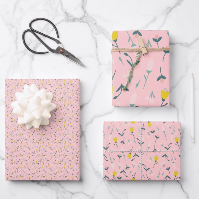 Hoja De Papel De Regalo Pink Meadow (Anverso)