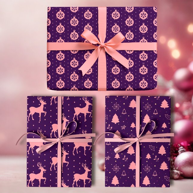Hoja De Papel De Regalo Pink on Purple Modern Holiday (Subido por el creador)
