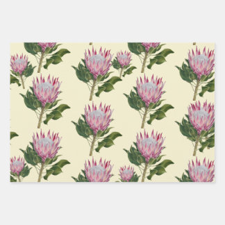 Hoja De Papel De Regalo Pink Protea Cadeaupapier Vellen 3 Sets