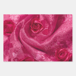 Hoja De Papel De Regalo Pink Satin Rose