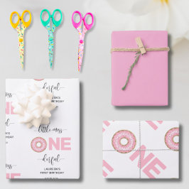 Hoja De Papel De Regalo Pink Sweet Little MIss 1st Birthday 