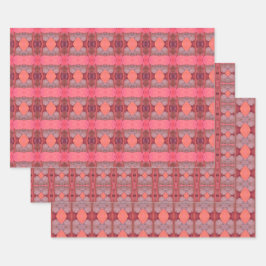 Hoja De Papel De Regalo Pinks Y Plum Trio Patterado
