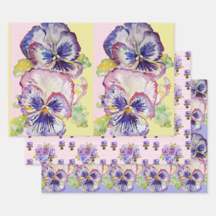 Hoja De Papel De Regalo Pintado de color de agua de la flor Pañana Pañuelo