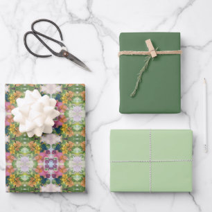 Hoja De Papel De Regalo Pintado de patrón de color de agua de los pétalos
