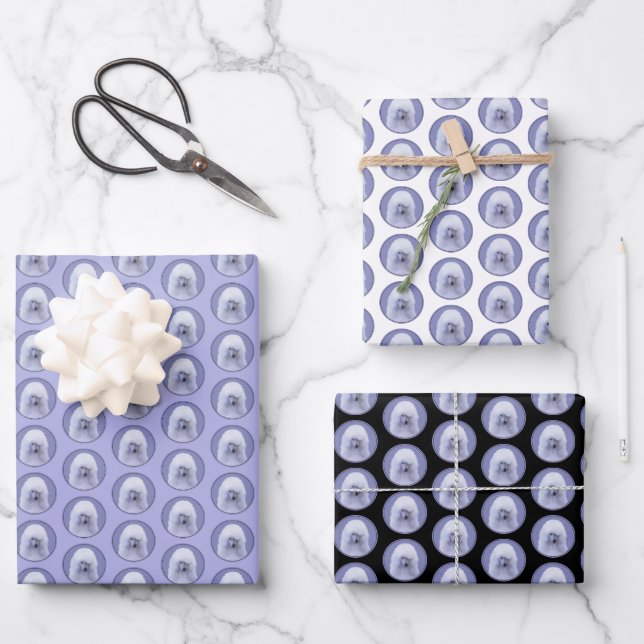 Hoja De Papel De Regalo Pintura blanca de canapé estándar - Arte de perro  (Anverso)