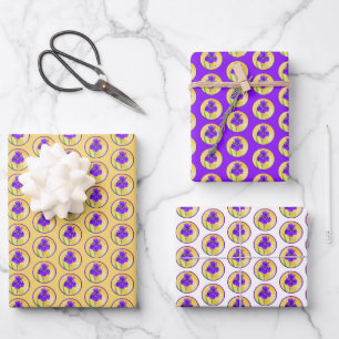 Hoja De Papel De Regalo Pintura de iris morado - Arte de flores original