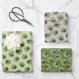 Hoja De Papel De Regalo Pintura de Keeshond Cachorro en el Jardín Arte Ori