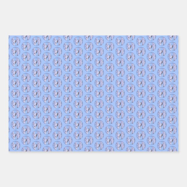 Hoja De Papel De Regalo Pintura de pájaro lechoso - Arte original de pájar (Anverso)