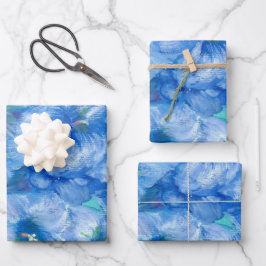 Hoja De Papel De Regalo Pintura gentiana azul