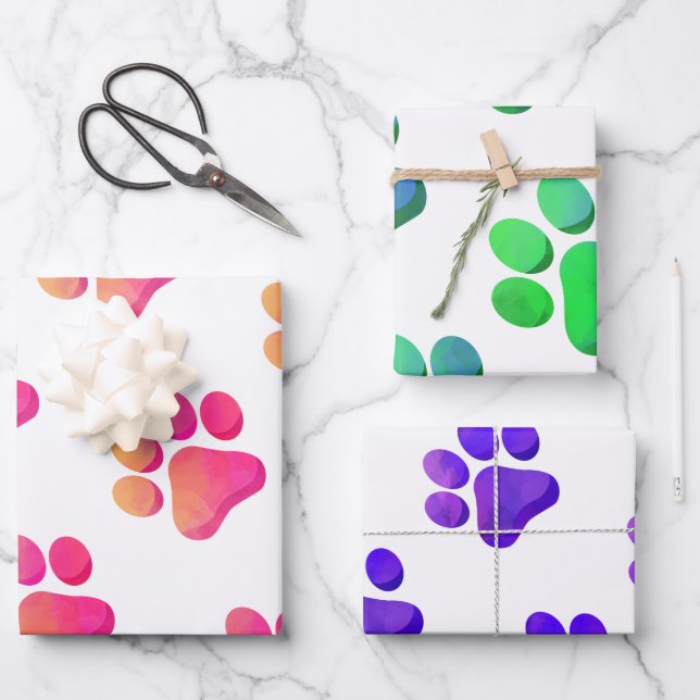 Hoja De Papel De Regalo Pintura Imprime Mascotas Perros Gatos Diversión a  (Anverso)