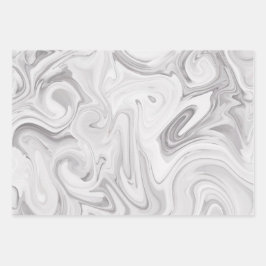 Hoja De Papel De Regalo pintura marbleada moderna color bebe gris azul ros