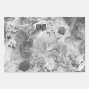 Hoja De Papel De Regalo Pintura texturizada gris blanco negro