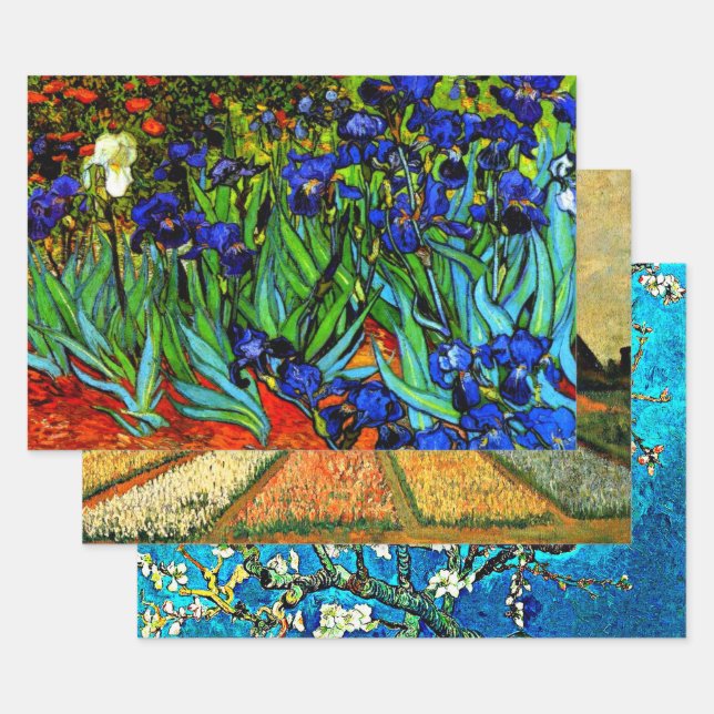 Hoja De Papel De Regalo Pinturas populares de Van Gogh, conjunto de tres (Set)