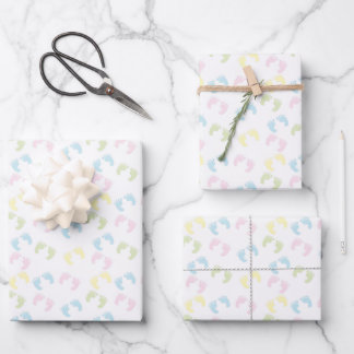 Hoja De Papel De Regalo Pinzas coloridas para pies de bebé