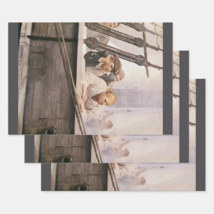 Hoja De Papel De Regalo Piratas Antiguos Brig Pacto en Niebla por NC Wyeth