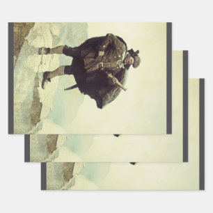 Hoja De Papel De Regalo Piratas antiguos, Capitán Bill Bones por NC Wyeth