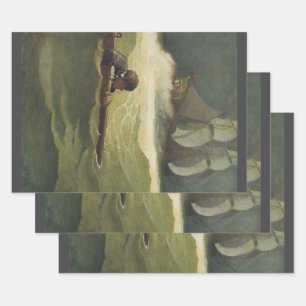 Hoja De Papel De Regalo Piratas antiguos, naufragio del Covenant por NC Wy