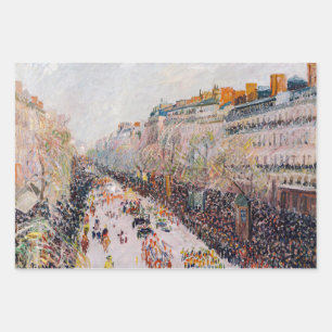 Hoja De Papel De Regalo Pissarro - Montmartre, Mardi Gras en el Boulevard