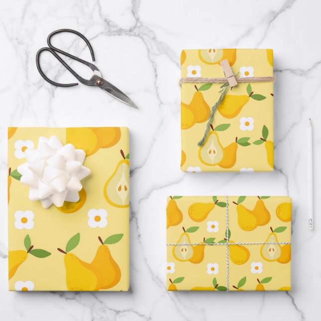 Hoja De Papel De Regalo Pista de alimentos para fruta estética (Anverso)