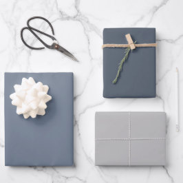 Hoja De Papel De Regalo Pizarra Llana Marengo Grises Medios 3 Tonos
