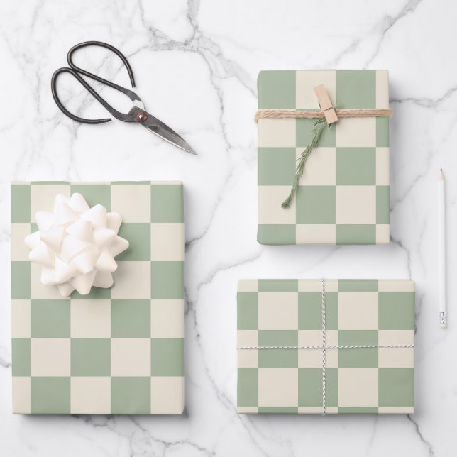 Hoja De Papel De Regalo Pizarra verde y blanco desactivado (Anverso)