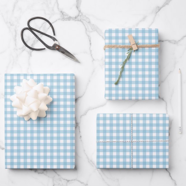 Hoja De Papel De Regalo Placa simple azul cielo (Anverso)