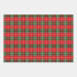 Hoja De Papel De Regalo Plaid de Navidad Tradicional