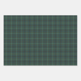 Hoja De Papel De Regalo Plaid Green Blue Tartan Holiday