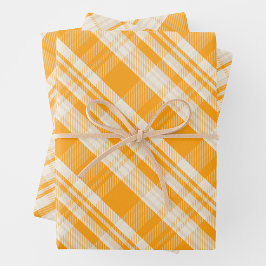 Hoja De Papel De Regalo Plaid Única Rústica Campestre Amarillo y Crema