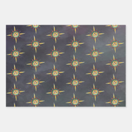 Hoja De Papel De Regalo Planeta Sol Y Arcoiris Ocultos