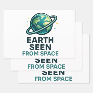 Hoja De Papel De Regalo Planetas Divertidos Astronautas