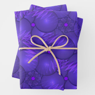 Hoja De Papel De Regalo Planetas morados y relámpagos