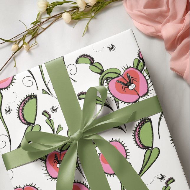Hoja De Papel De Regalo Planta Cute Valentine Carnivorous Venus Flytrampa (Subido por el creador)