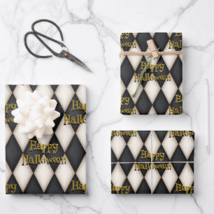 Hoja De Papel De Regalo Playful Floting Text Harlequin gótico