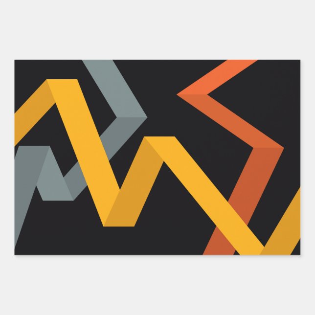 Hoja De Papel De Regalo PLayful, vibrante, moderno, urbano de formas gráfi (Anverso)