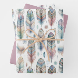 Hoja De Papel De Regalo Pluma de Fantasía