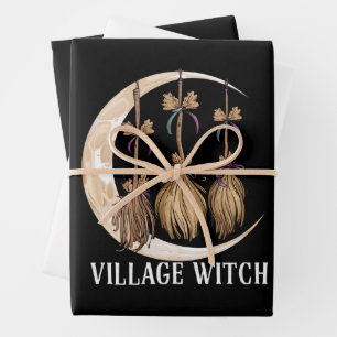 Hoja De Papel De Regalo Poblado Bruja ocultación gótica naturaleza Wicca P