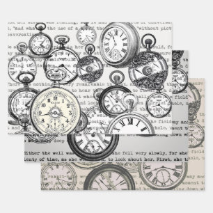 Hoja De Papel De Regalo Pocket Watch de Victoria Alicia en el país de las 