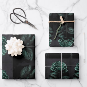 Hoja De Papel De Regalo Poder de flor negro de la jungla de medianoche