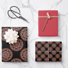 Hoja De Papel De Regalo Polka Dot Safari Estrella bohemiana del atardecer