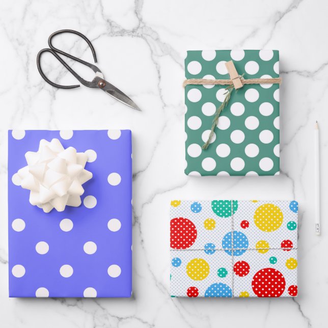 Hoja De Papel De Regalo Polka Dots  (Anverso)
